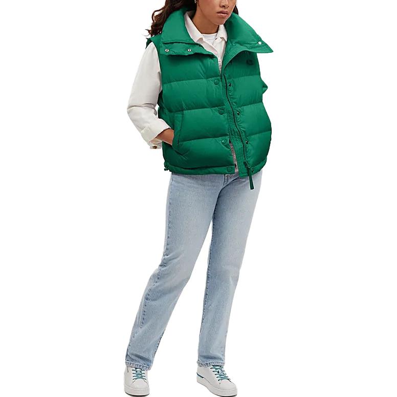 Lookbook (W) コーチ FW23 グリーンカラー ダウンベスト カジュアルボタンデザイン. CL274-CZS