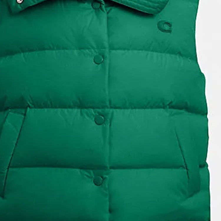 Purchase (W) コーチ FW23 グリーンカラー ダウンベスト カジュアルボタンデザイン. CL274-CZS