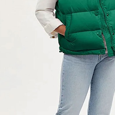 (W) コーチ FW23 グリーンカラー ダウンベスト カジュアルボタンデザイン. CL274-CZS Sizing (W) コーチ FW23 グリーンカラー ダウンベスト カジュアルボタンデザイン. CL274-CZS