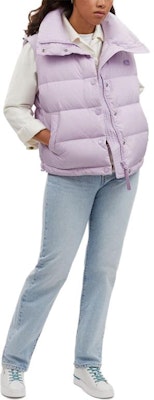 (W) コーチ FW23 グリーンカラー ダウンベスト カジュアルボタンデザイン. CL274-CZS 1