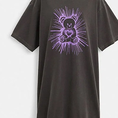 (W) 코치 FW23 그레이 테디베어 프린트 반팔 드레스. CL320-SMO Purchase (W) 코치 FW23 그레이 테디베어 프린트 반팔 드레스. CL320-SMO