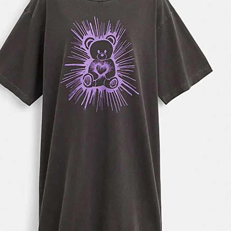 Details for (W) COACH FW23 Dress Pendek Abu-Abu Motif Teddy Bear. CL320-SMO