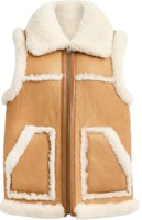 (Women) COACH FW23 Ivory White Raw-Edge Vest with Folded Collar. CL686-NA-IY (Women) COACH FW23 Ivory White Raw-Edge Vest with Folded Collar. CL686-NA-IY