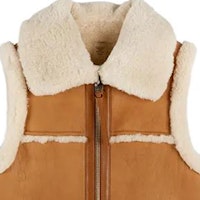 (W) COACH FW23 Ves Beige Putih Berkerah Lipat dengan Rekaan Tepi Mentah. CL686-NA-IY Shop (W) COACH FW23 Ves Beige Putih Berkerah Lipat dengan Rekaan Tepi Mentah. CL686-NA-IY