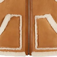 (W) COACH FW23 Ves Beige Putih Berkerah Lipat dengan Rekaan Tepi Mentah. CL686-NA-IY Details for (W) COACH FW23 Ves Beige Putih Berkerah Lipat dengan Rekaan Tepi Mentah. CL686-NA-IY