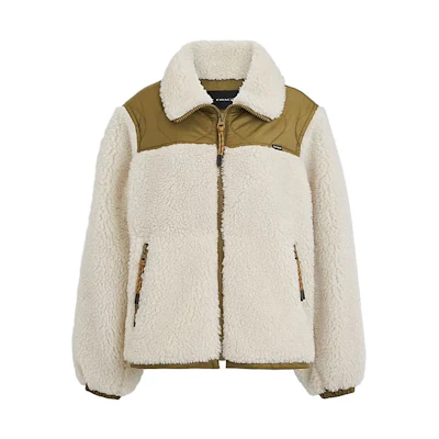 (Women) COACH FW23 Patchwork Quilted Casual Jacket in Cream Color. Cl281-CRM