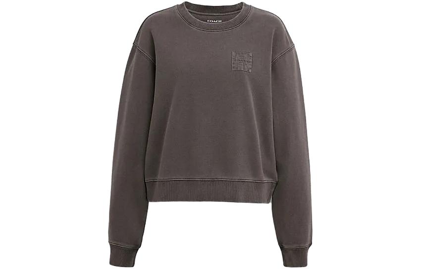 (Women) Coach FW23 Grey Logo Print Casual Crewneck Sweatshirt CI853-SMO