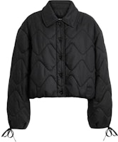 (Women) COACH FW24 Black Solid Color Long Sleeve Button Cotton Jacket CY561-BLK (Women) COACH FW24 Black Solid Color Long Sleeve Button Cotton Jacket CY561-BLK