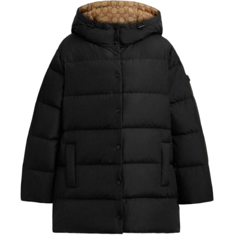 Order (Women) COACH FW24  Classic Black Long Down Jacket CV927-BLK