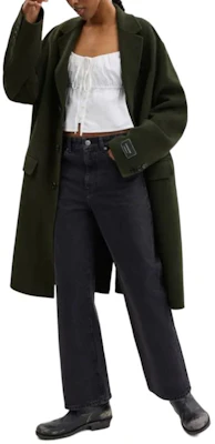 (W) COACH 秋冬24 双面羊毛纽扣大衣 深绿色. CV898-DGN Lookbook (W) COACH 秋冬24 双面羊毛纽扣大衣 深绿色. CV898-DGN