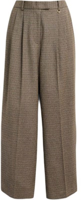 (W) コーチ FW24 ブラウンチェック柄ジップ付きカジュアルパンツ CX303-MYB Order (W) コーチ FW24 ブラウンチェック柄ジップ付きカジュアルパンツ CX303-MYB