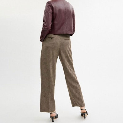 (W) コーチ FW24 ブラウンチェック柄ジップ付きカジュアルパンツ CX303-MYB Shop (W) コーチ FW24 ブラウンチェック柄ジップ付きカジュアルパンツ CX303-MYB