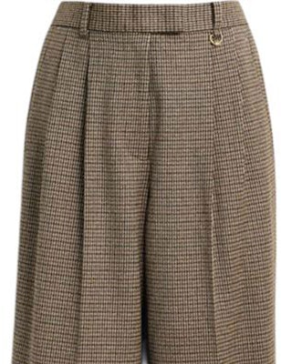 (W) コーチ FW24 ブラウンチェック柄ジップ付きカジュアルパンツ CX303-MYB Details for (W) コーチ FW24 ブラウンチェック柄ジップ付きカジュアルパンツ CX303-MYB