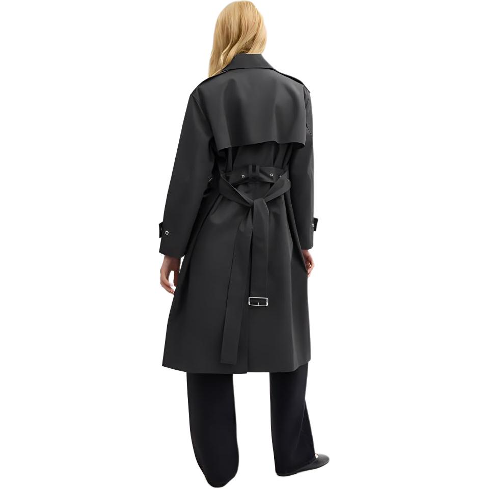 Shop (Women) COACH FW24  Washed Black Belted Mid-Length Trench Coat. CT428-A0R