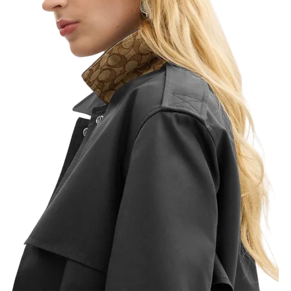 Purchase (Women) COACH FW24  Washed Black Belted Mid-Length Trench Coat. CT428-A0R