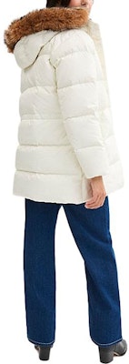 (Women) COACH FW24 White Hooded Down Jacket with Removable Fur Trim CV301-CRM Shop (Women) COACH FW24 White Hooded Down Jacket with Removable Fur Trim CV301-CRM