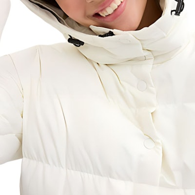 (Women) COACH FW24 White Hooded Down Jacket with Removable Fur Trim CV301-CRM Purchase (Women) COACH FW24 White Hooded Down Jacket with Removable Fur Trim CV301-CRM