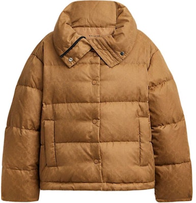 (Women) COACH FW24 Jacquard Short Down Jacket Women Brown CV411-LRC Buy (Women) COACH FW24 Jacquard Short Down Jacket Women Brown CV411-LRC
