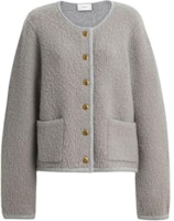 (Women) COACH FW25 Fleece Long Sleeve Coat with Pockets and Single Button. CCN41-GRY (Women) COACH FW25 Fleece Long Sleeve Coat with Pockets and Single Button. CCN41-GRY