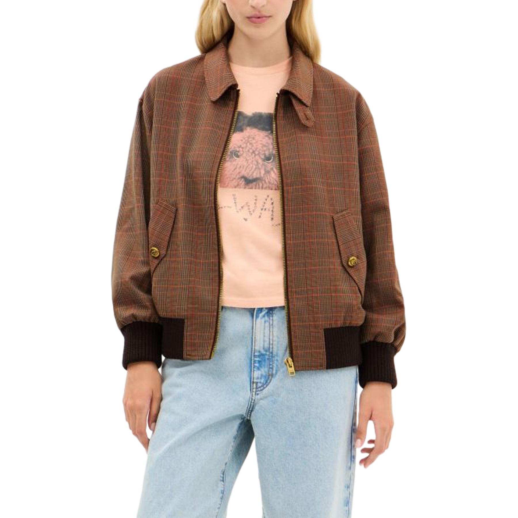 (Women) COACH FW25  Plaid Print Zip-Up Long Sleeve Jacket CCB43-YIV 圖 3