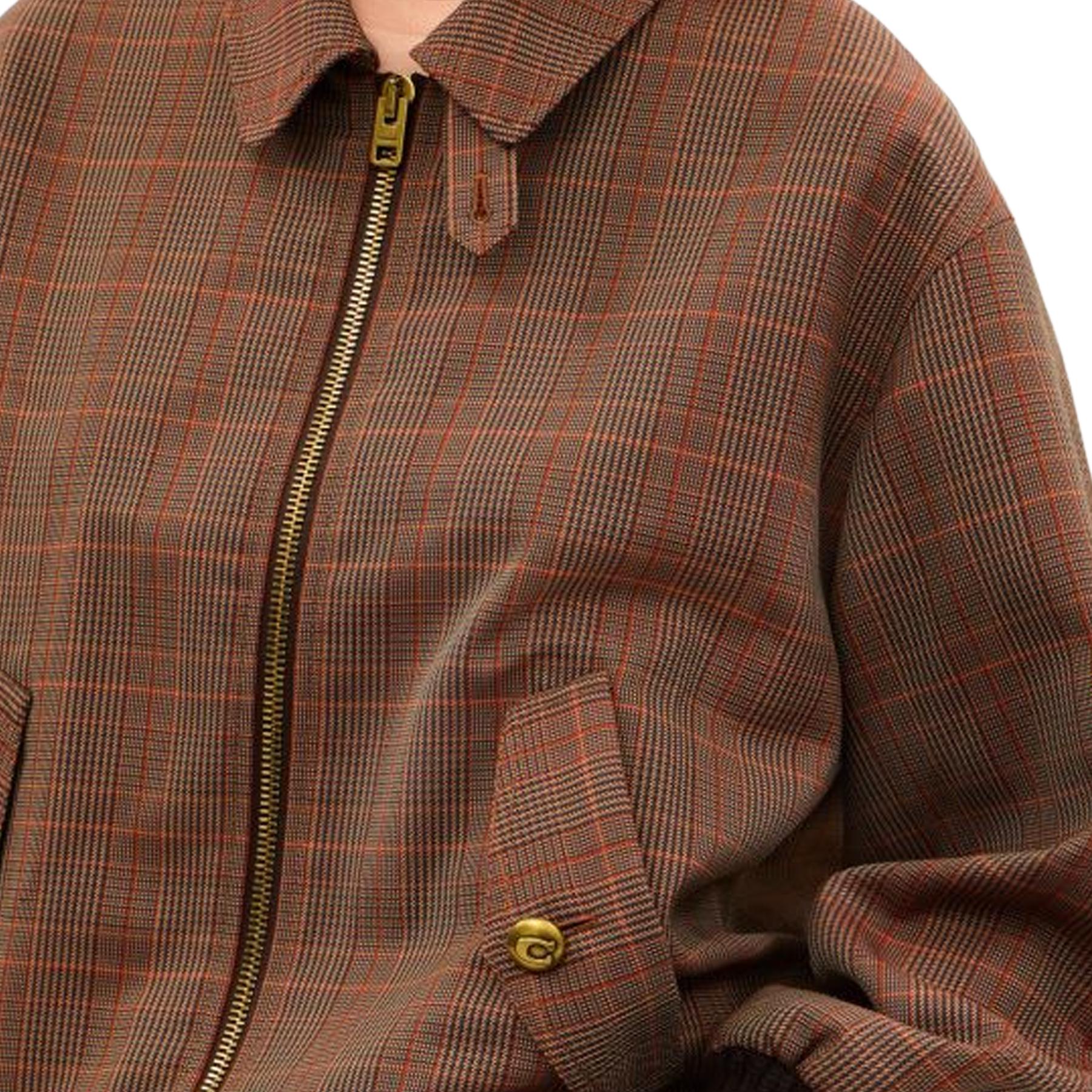 (Women) COACH FW25  Plaid Print Zip-Up Long Sleeve Jacket CCB43-YIV 圖 5