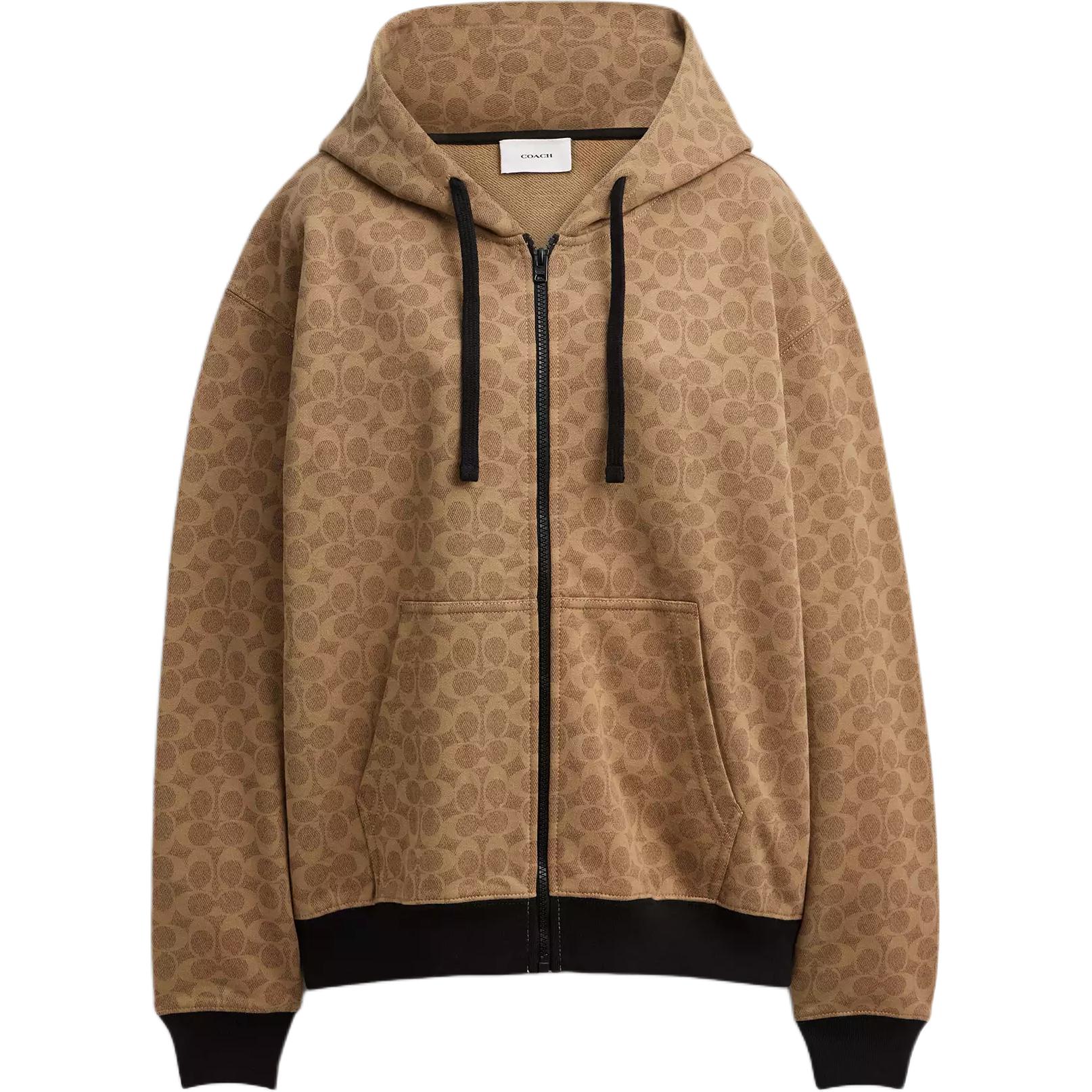 Order (Women) COACH FW25  Printed Zip-Up Hoodie Sweatshirt. CCB95-RYU