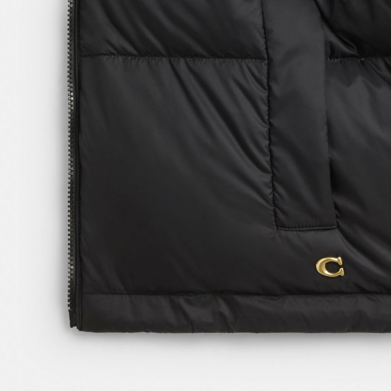 Sizing (W) コーチ FW25 リバーシブル ナイロン レオパード柄 ダウンジャケット CCB27-LEO