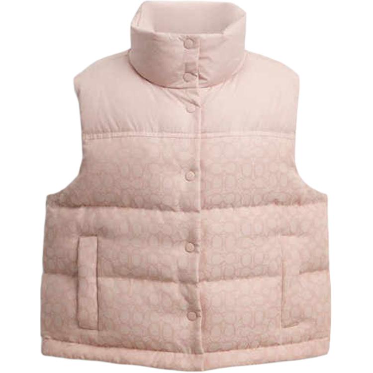 Order (W) COACH FW25 Jaket Down Zip Berlapis Warna Solid CCA30-QTZ