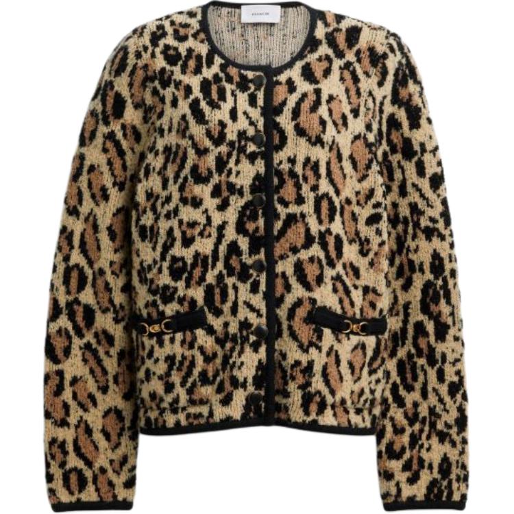 (Women) COACH FW25 Leopard Print Button-Up Long Sleeve Jacket for Women CCN42-LEO