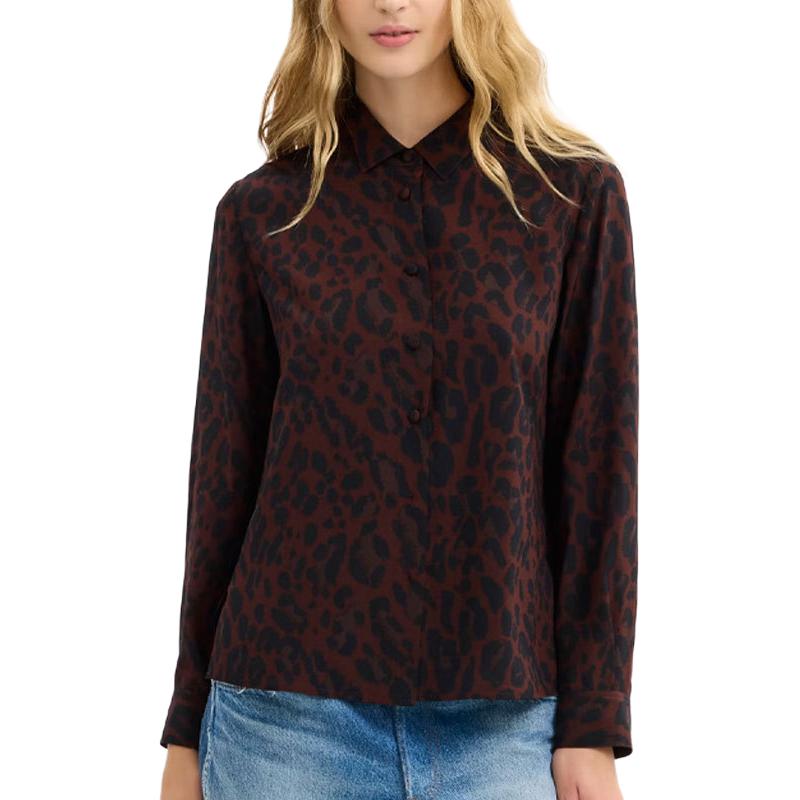 Lookbook (Women) COACH FW25 Leopard Print Collared Shirt for Women. CCP83-YGB