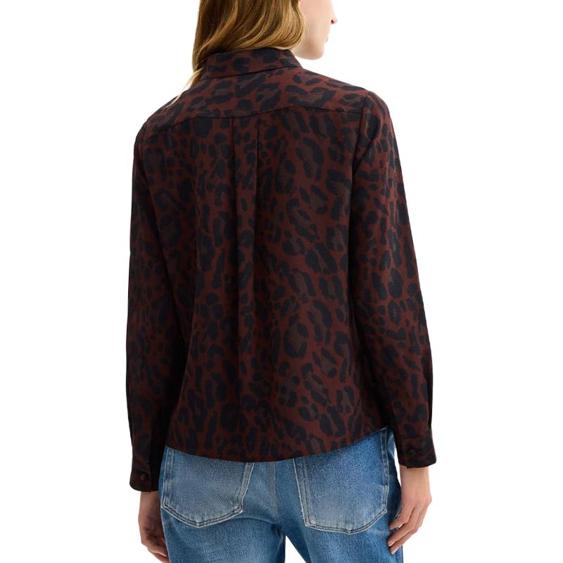 Shop (Women) COACH FW25 Leopard Print Collared Shirt for Women. CCP83-YGB