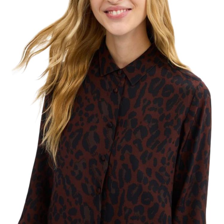 Details for (Women) COACH FW25 Leopard Print Collared Shirt for Women. CCP83-YGB