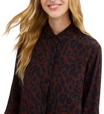 (Women) COACH FW25 Leopard Print Collared Shirt for Women. CCP83-YGB Details for (Women) COACH FW25 Leopard Print Collared Shirt for Women. CCP83-YGB
