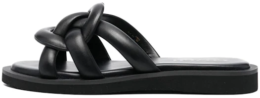Buy (Women) Coach Georgie Leather Flat Slide 'Black Woven' C8983_BLK