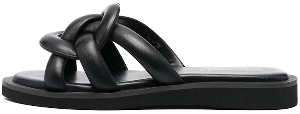 (Women) Coach Georgie Leather Flat Slide 'Black Woven' C8983_BLK Buy (Women) Coach Georgie Leather Flat Slide 'Black Woven' C8983_BLK