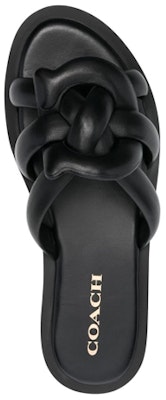 (Women) Coach Georgie Leather Flat Slide 'Black Woven' C8983_BLK Lookbook (Women) Coach Georgie Leather Flat Slide 'Black Woven' C8983_BLK