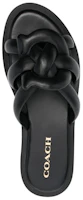 Lookbook (Women) Coach Georgie Leather Flat Slide 'Black Woven' C8983_BLK
