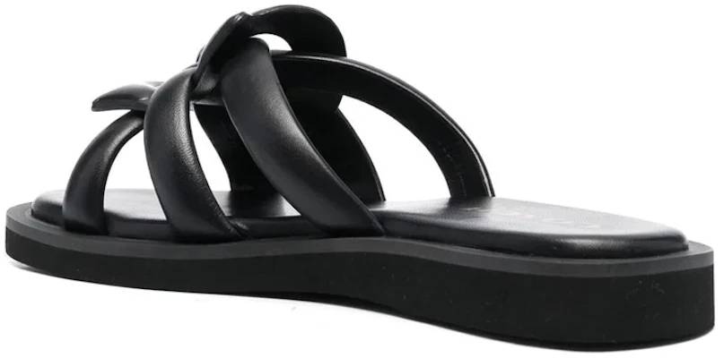 (Women) Coach Georgie Leather Flat Slide 'Black Woven' C8983_BLK Shop (Women) Coach Georgie Leather Flat Slide 'Black Woven' C8983_BLK