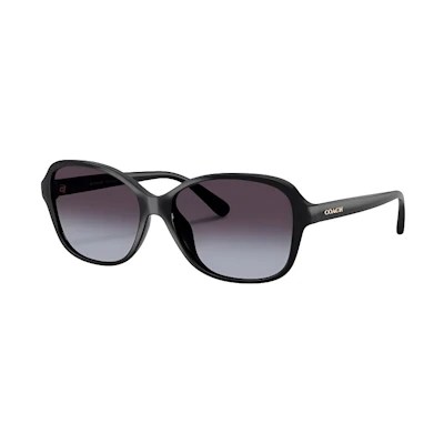 (Women) COACH Gradient Oversized Irregular Plastic Sunglasses Women Black CAE95 BLK ONE