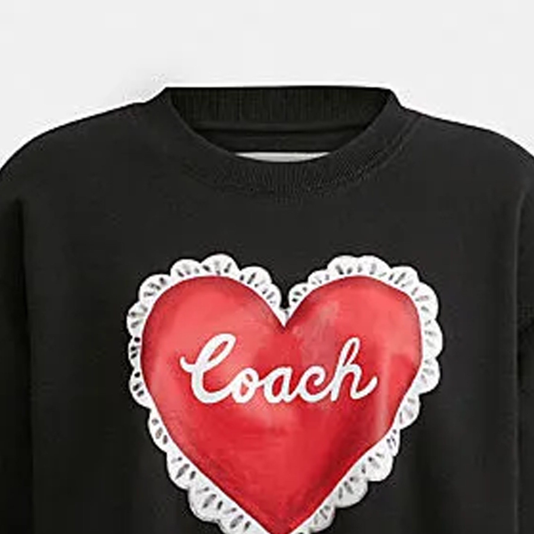 Purchase (W) Coach 愛心標誌印花黑色圓領衛衣 SS24 系列 CQ141-BLK