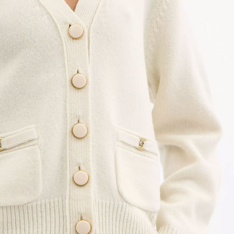 Purchase (Women) COACH Heritage C Button-Up Sweater White CX133-WHT