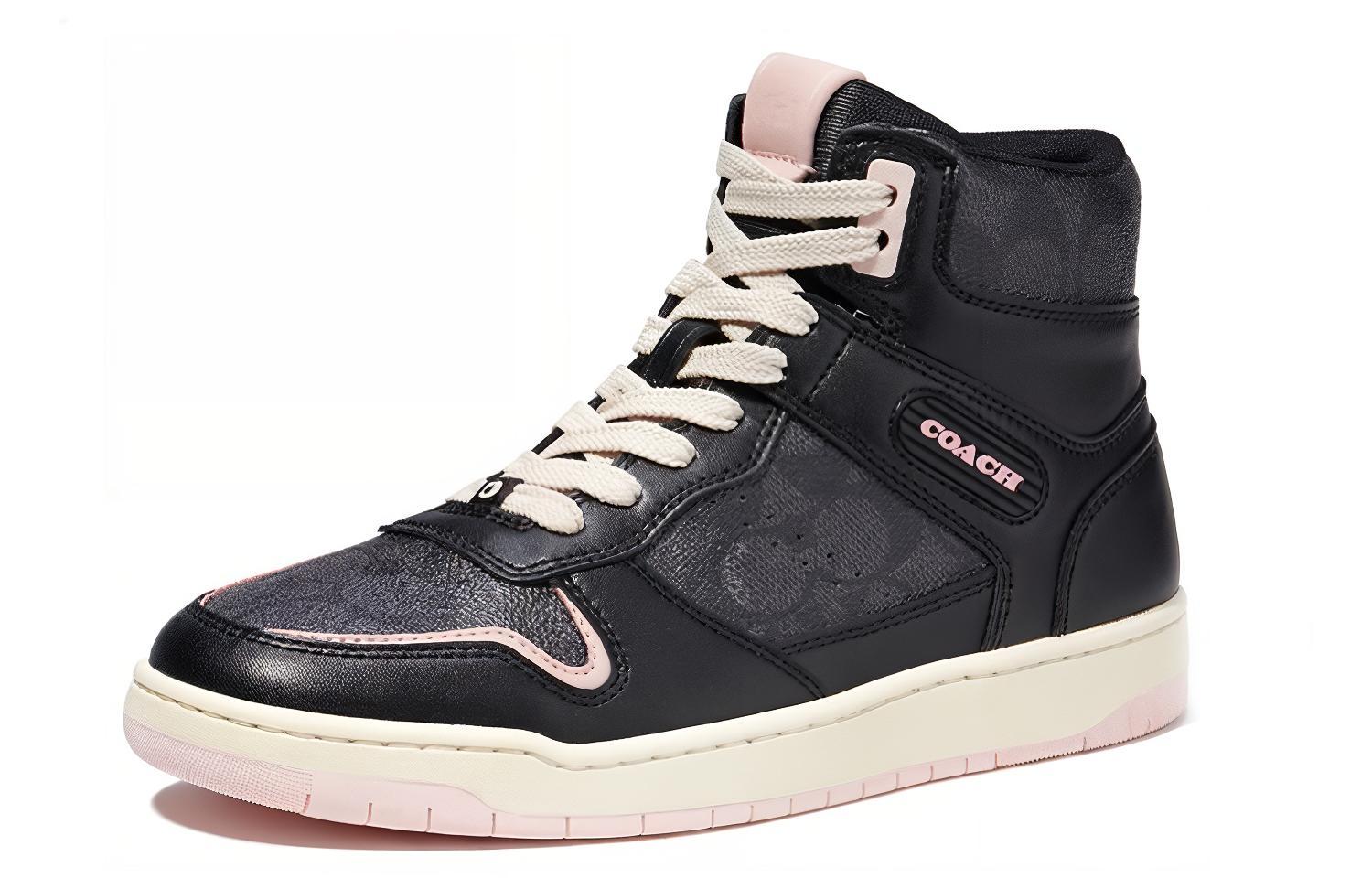Buy (W) Coach High-Top Lace-Up Sneaker 'Kanvas Kulit Hitam'. CD304_BLK