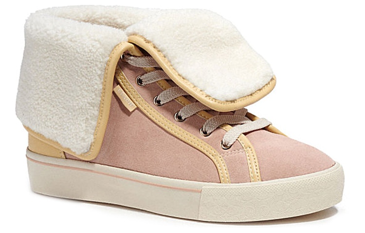 Lookbook (W) Coach High-Top Leder-Sneaker ''Pink Lace-Up'' CE903-V4P