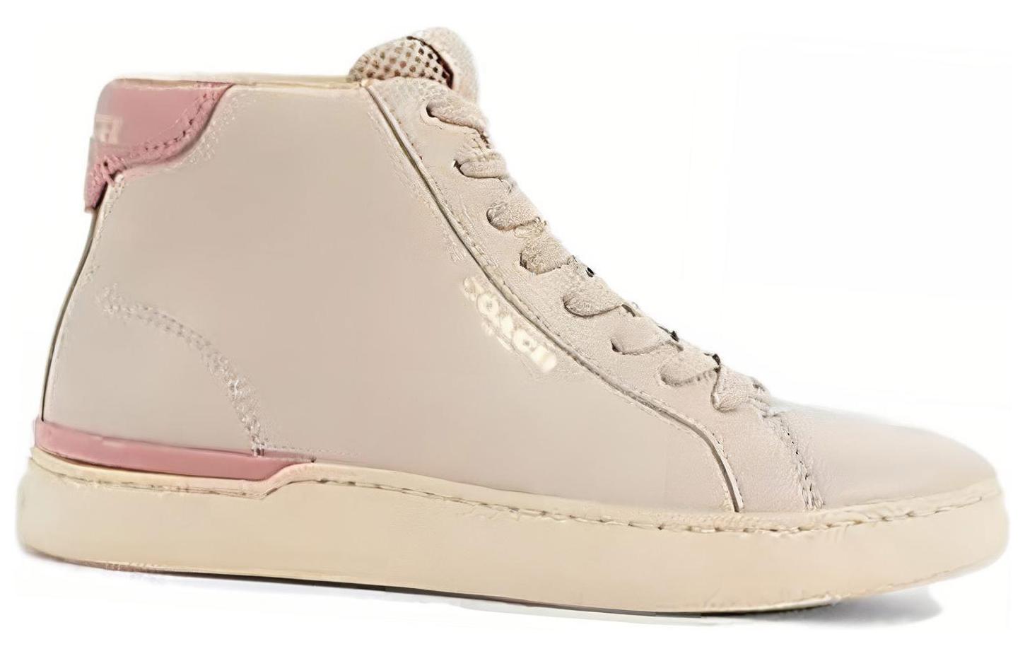 Order COACH蔻馳 皮革 圓頭舒適 高幫 板鞋 女款 粉色