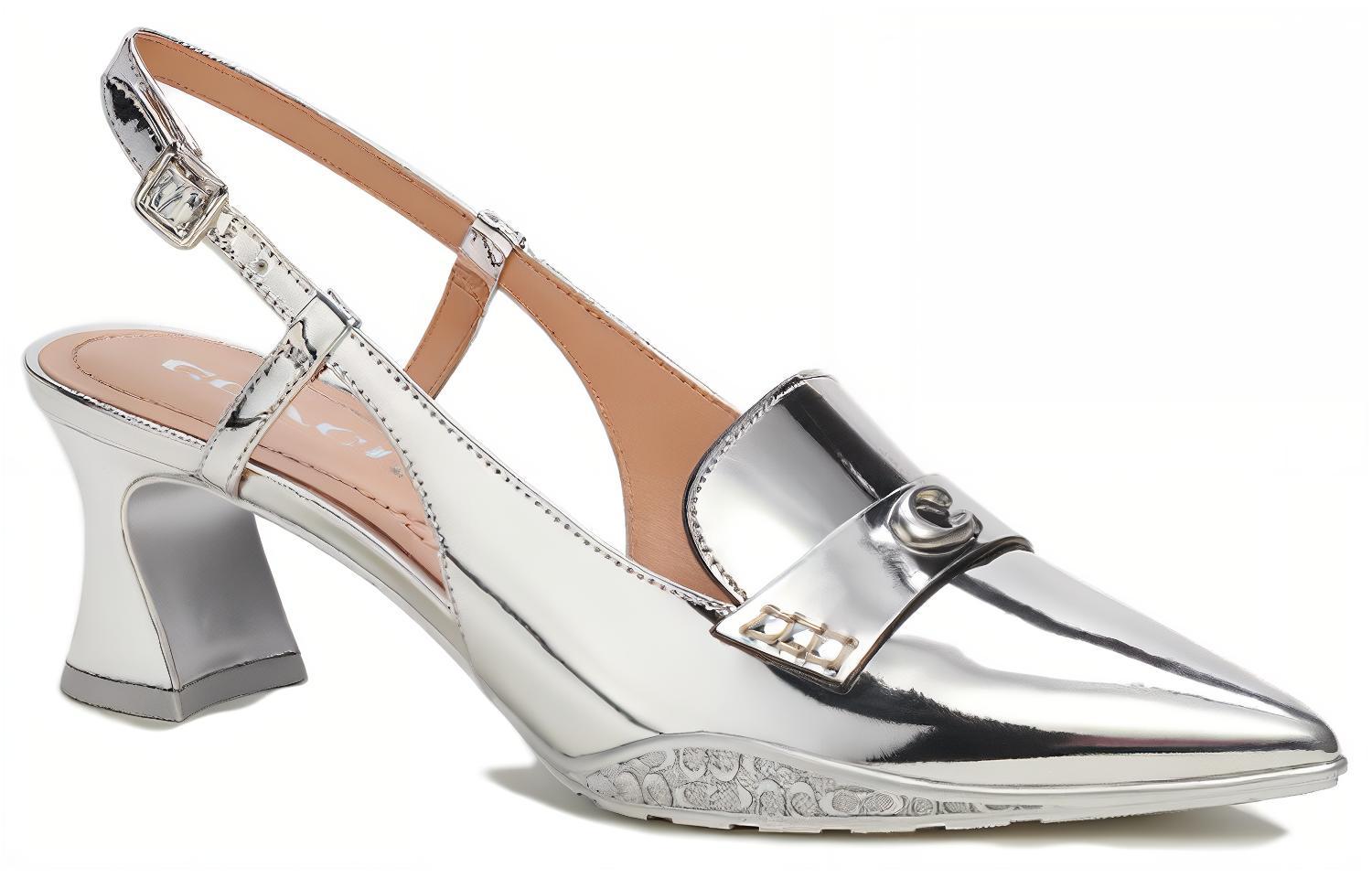 Order (W) Coach Hybrid 'Ujung Runcing Gesper Perak' CM763_SLV