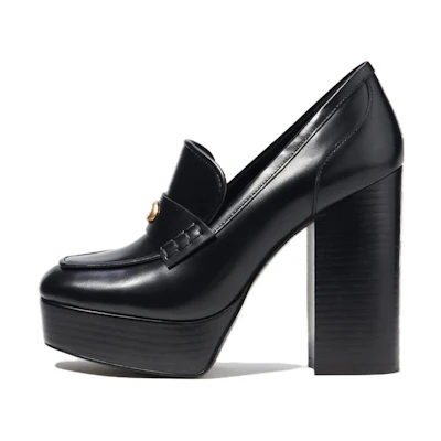 (W) Coach Ilyse 'Black Square Toe Block Heel'