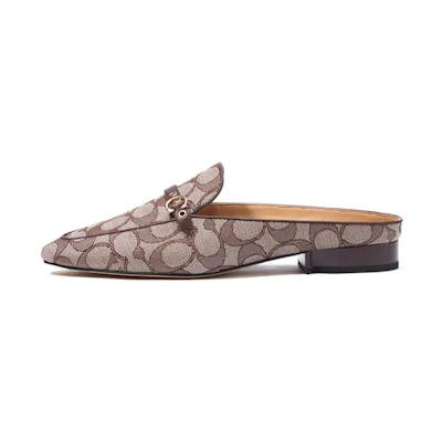 (W) Coach Irene Jacquard 'Brown Horsebit Loafer'