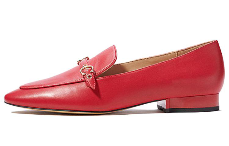 (W) Coach Isabel Leather Loafer 'Red'