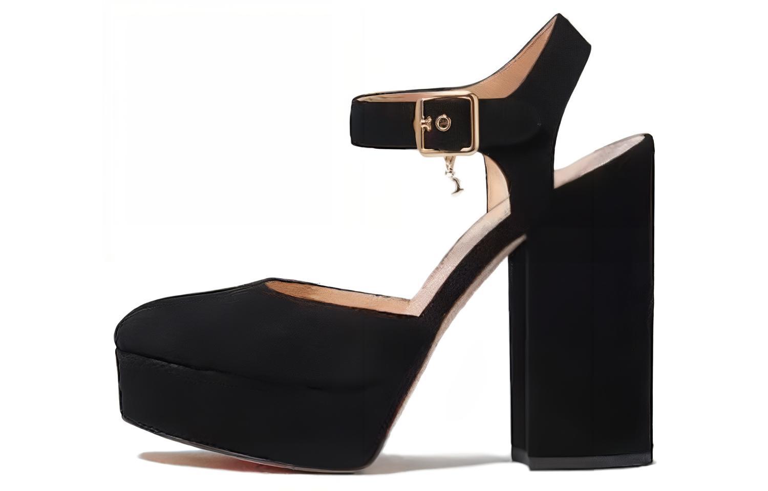 (W) Coach Isabella Buckle 'Fashion Chunky High Heel Black'