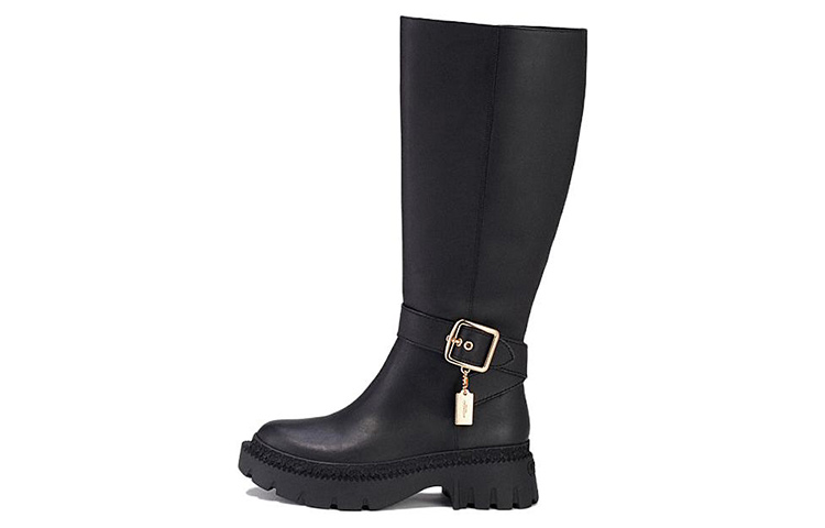 (W) Coach James High 'Black Leather'